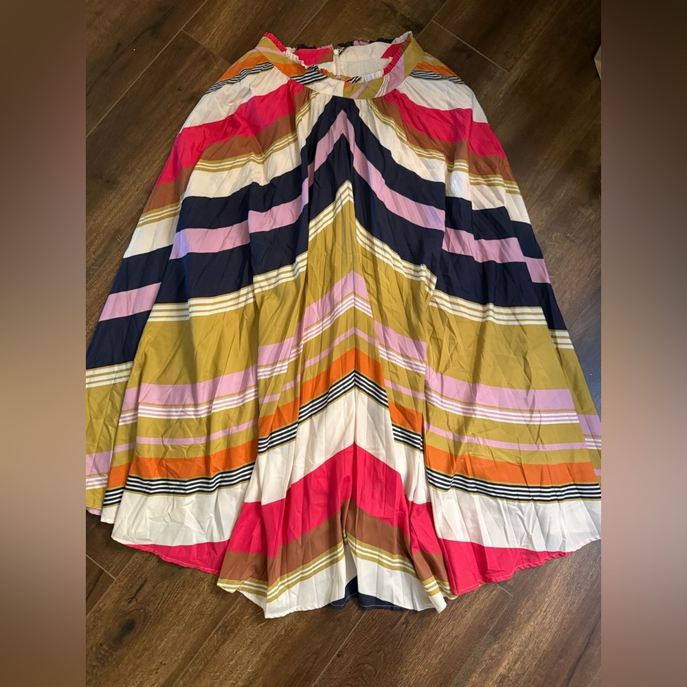 Function & Fringe Edit | Anthropologie Pleated Midi Skirt | Stripe Earth Tones - Picture 3 of 7